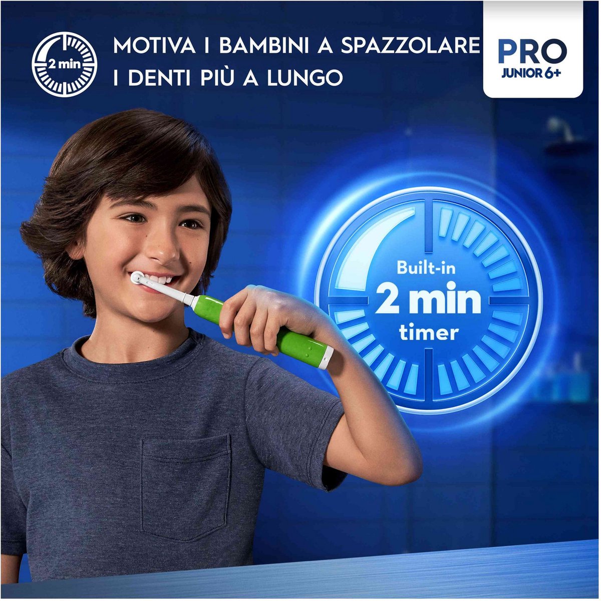 Afbeelding 3 van Oral-B PRO Junior 6+ Groen Elektrische Tandenborstel