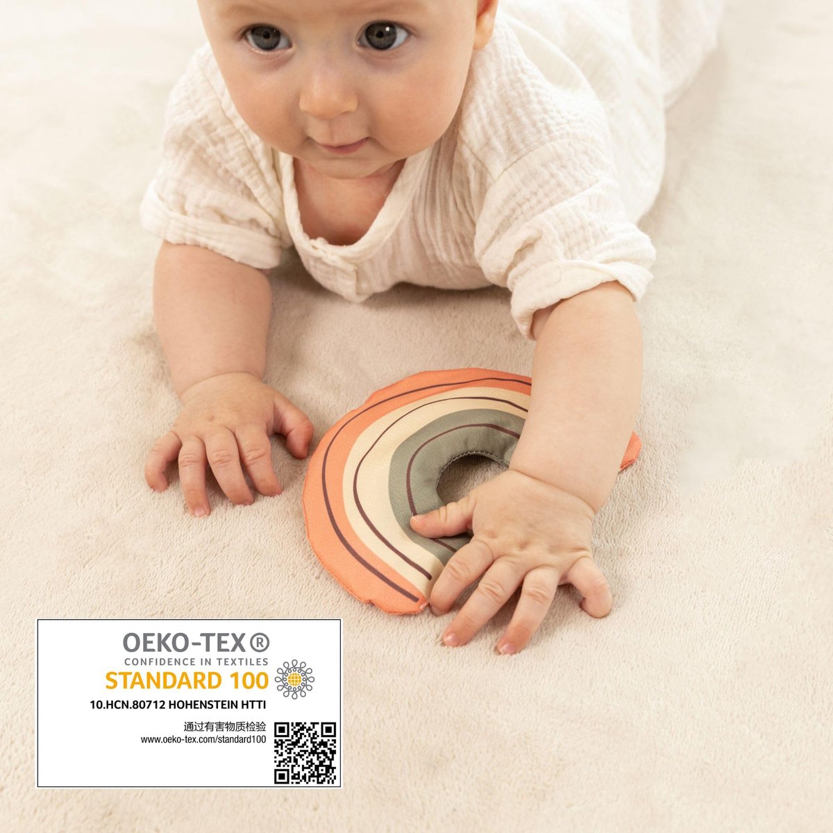Hakuna Matte Wolkzachte Fluwelen Mat Speelmat baby 200 x 150 x 2,5 cm, Beige - Kindertapijt met hoogwaardig traagschuim - Baby speelkleed met antislipbasis - Babykruipmat, kinderkamertapijt — afbeelding 2