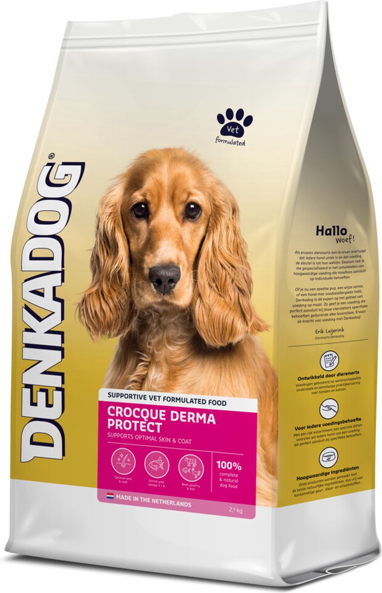 4x Denkadog Hondenvoer Crocque Derma Protect 2,5 kg