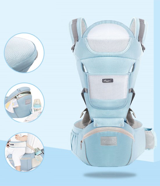 Lorelli Babydrager, draaghulp, Between buikdrager, verstelbare riemen vanaf 4 maanden, kleur: lichtgrijs