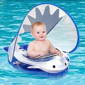 Opblaasbare baby zwemring met luifel - Blauw