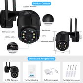 SmartVue - Bewakingscamera Voor Buiten WiFi - 4K Camera met 4 Megapixel - Ultra Helder Beeld - 360 graden - PTZ - Brede Kijkhoek - Zwart -