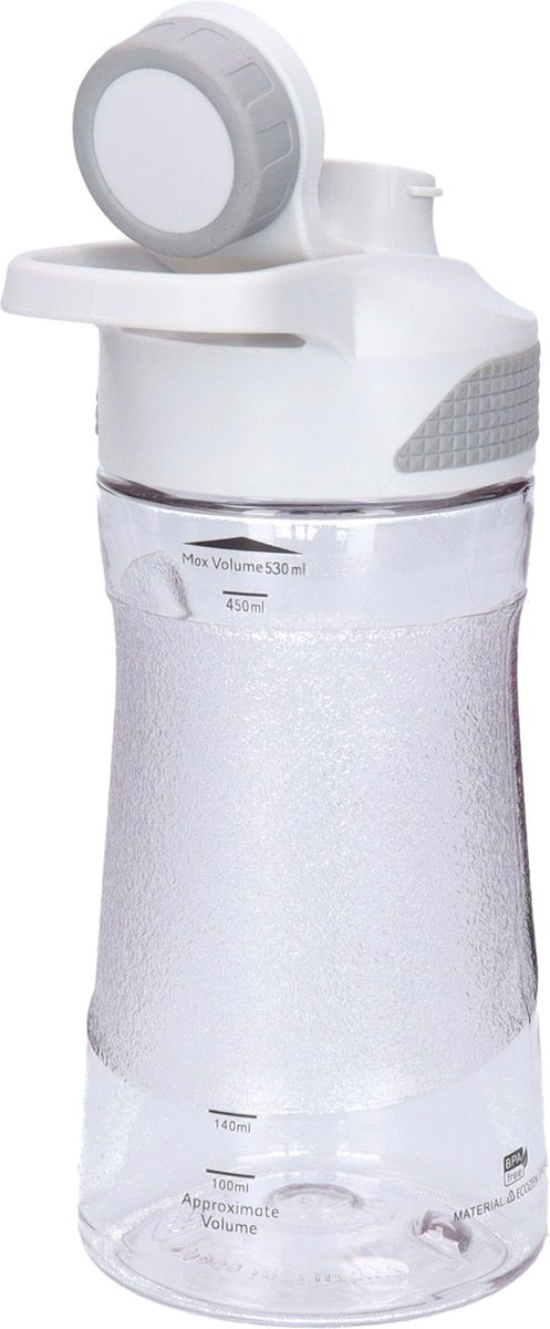 B-HomeWaterfles / drinkfles / sportfles Aquamania - lichtgrijs - 530 ml - kunststof - bpa vrij - lekvrij - Stijlvolle fles