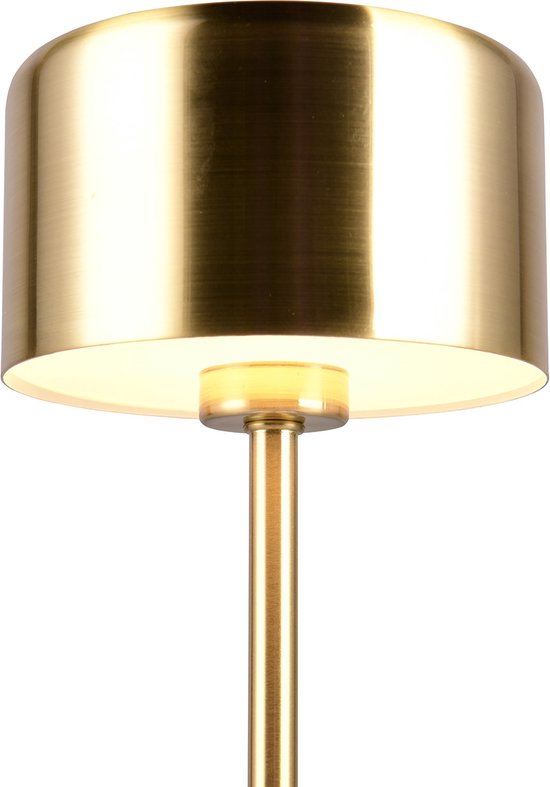 LED Tafellamp - Torna Feli - 1.5W - Warm Wit 3000K - Oplaadbare batterijen - Messing - Metaal