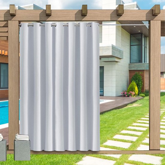 Outdoorgordijnen waterdicht, verduisteringsgordijn met ringen