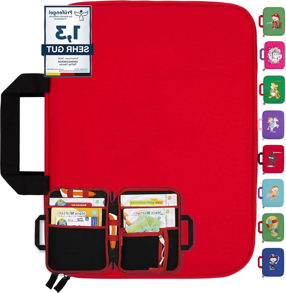Rode opberghoes voor boeken en accessoires - geschikt voor kinderen tablet en Edurino figuren