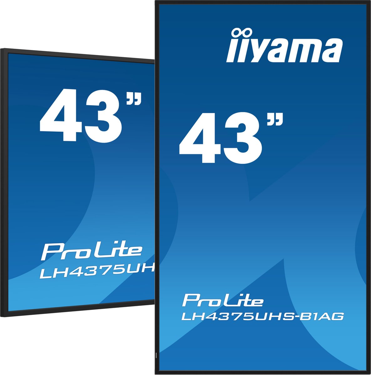 iiyama Prolite LH4375UHS-B1AG ledmonitor HDMI, DisplayPort, RJ45 (LAN), Audio, USB, Android