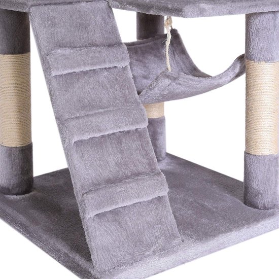 lionto krabpaal voor katten met hangmat & tunnel, hoogte 133 cm lionto krabpaal voor katten met hangmat & tunnel, hoogte 133 cm