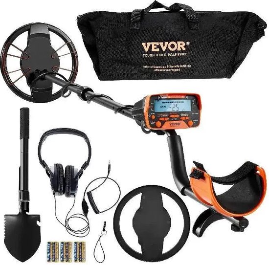 Metaaldetector voor kinderen, verstelbare kindermetaaldetector, 60-86 cm, waterdicht, lichter met lcd-display, 6 inch zoekspoel, gouddetector met schep, hark, verkenning buiten