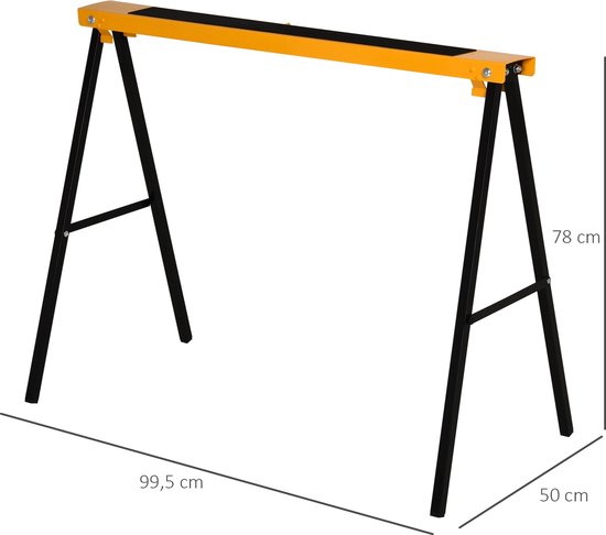 HOMCOM assteun - inklapbaar - antislip - oranje & zwart van HOMCOM — afbeelding 5