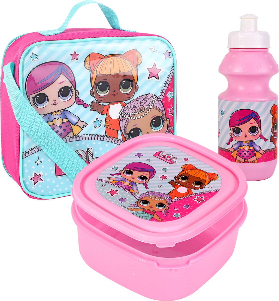 LOL SURPRISE Lunch Set Tas + Drinkbeker + Broodtrommel School Roze