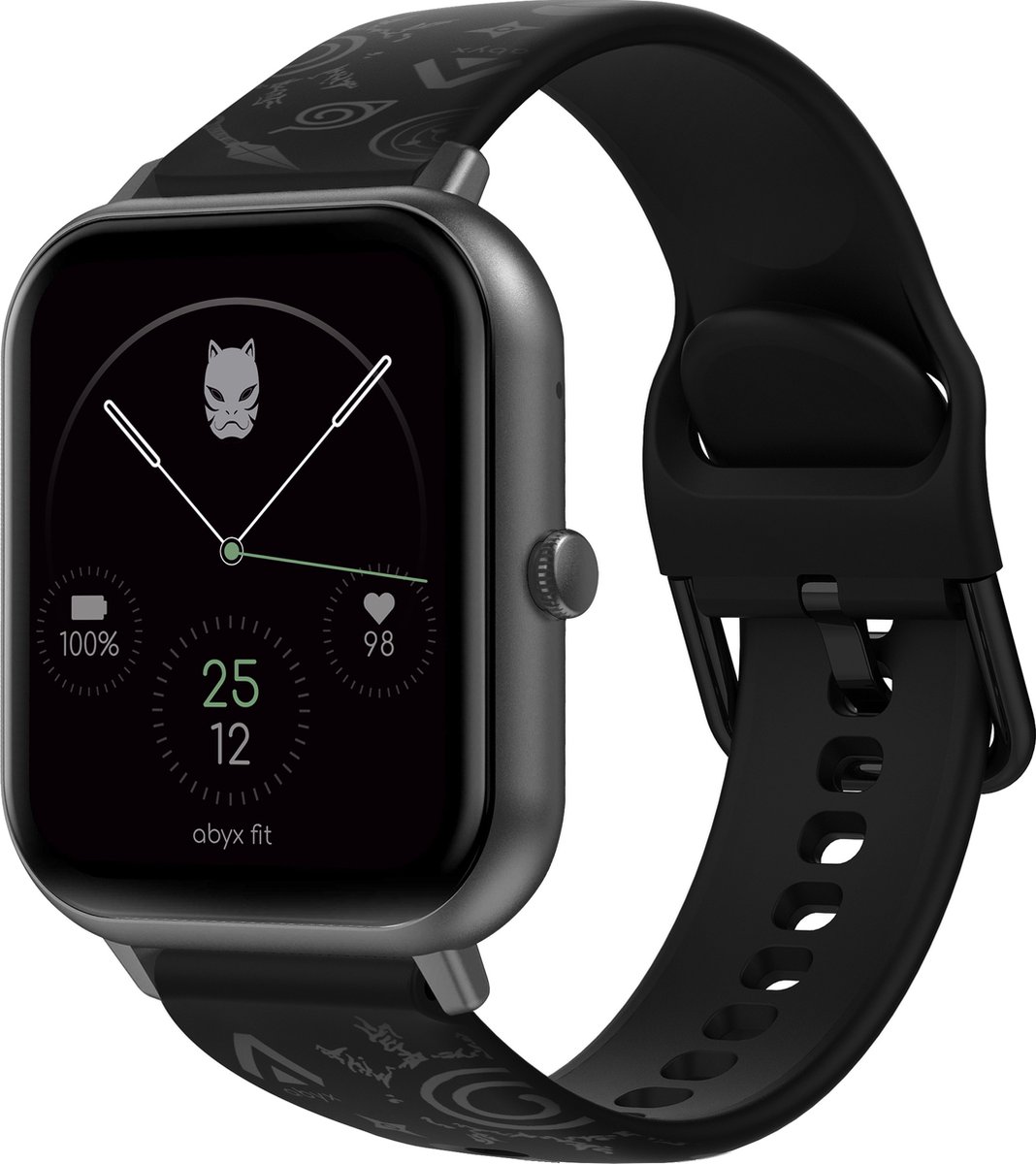 Abyx, Fit Touch 3 Connected horloge Naruto collectie - Smartwatch Kakashi, Zwart