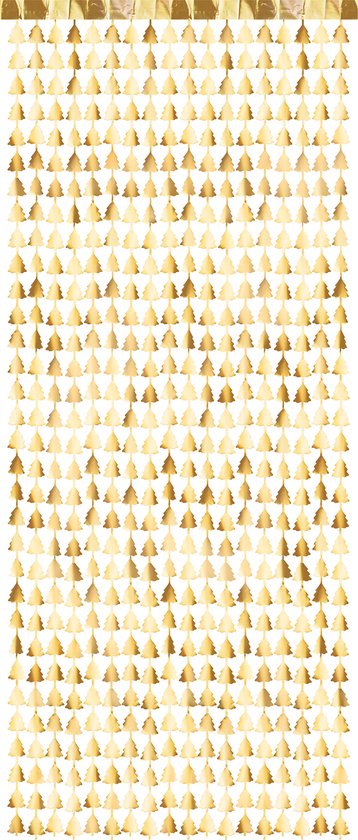 Foto: Partydeco dennenbomen draadgordijn goud 100 x 245 cm