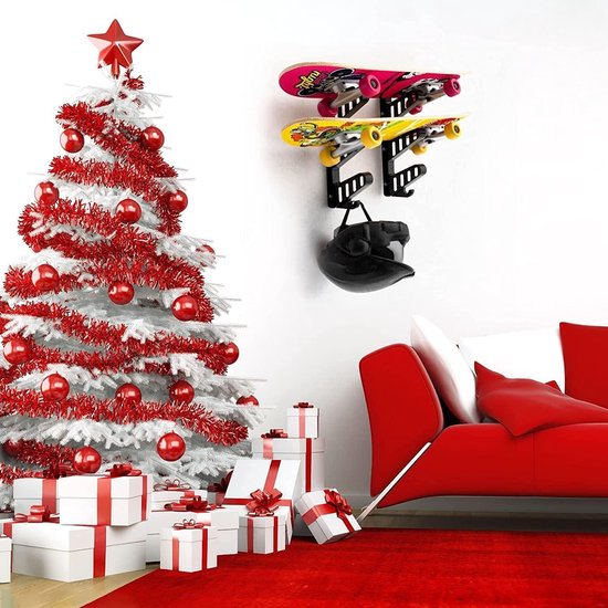 BOOSTEADY Skateboard Rack Skateboard Wall Mount Opslag Skateboard HolderLoad Bearing Skateboard Rack, Horizontale Ruimtebesparend Ontwerp