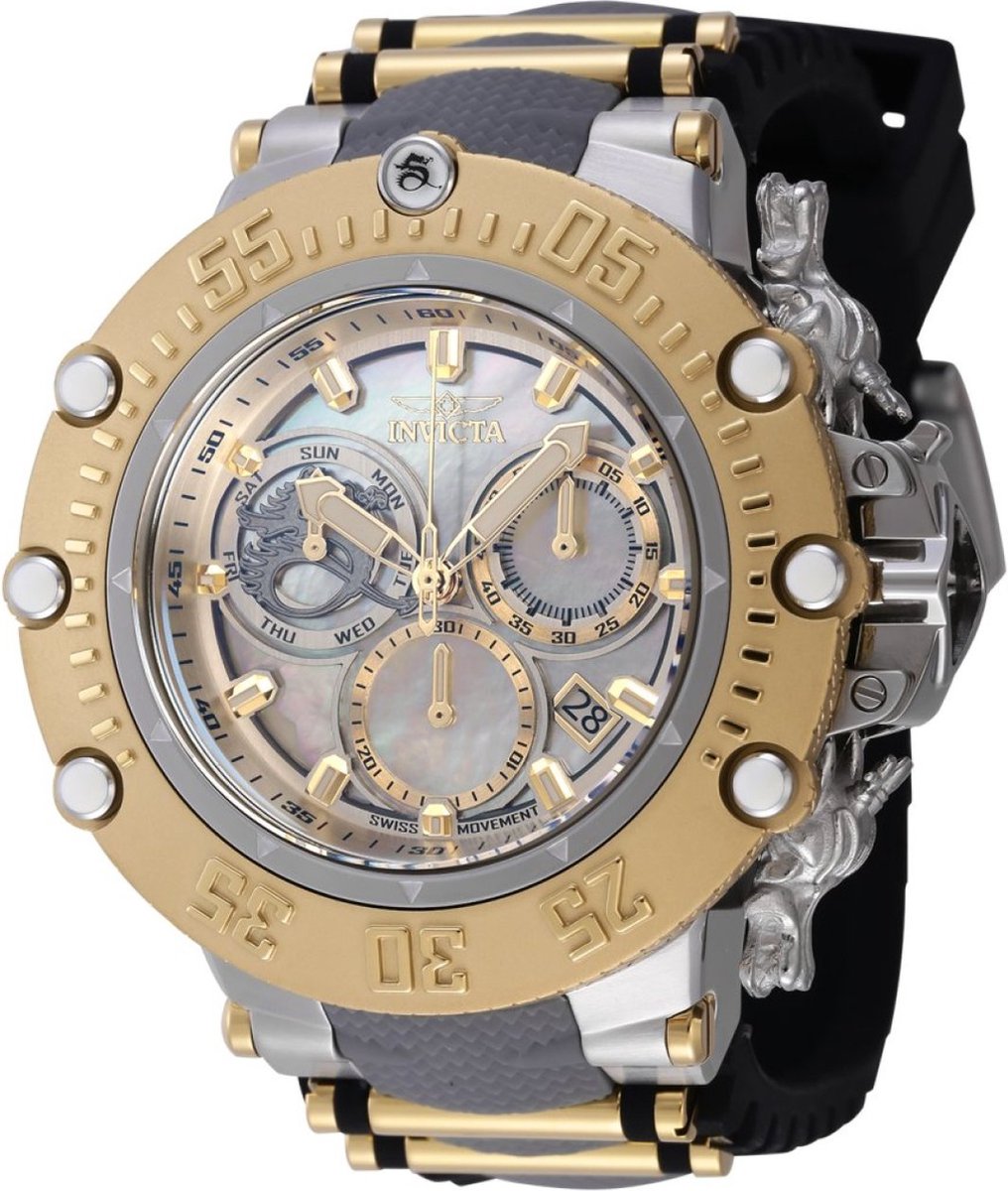 Invicta Subaqua 46480 Heren Horloge - Waterdicht - Analoog - Quartz Uurwerk - Roestvrij Staal met zilveren Wijzerplaat - 52mm