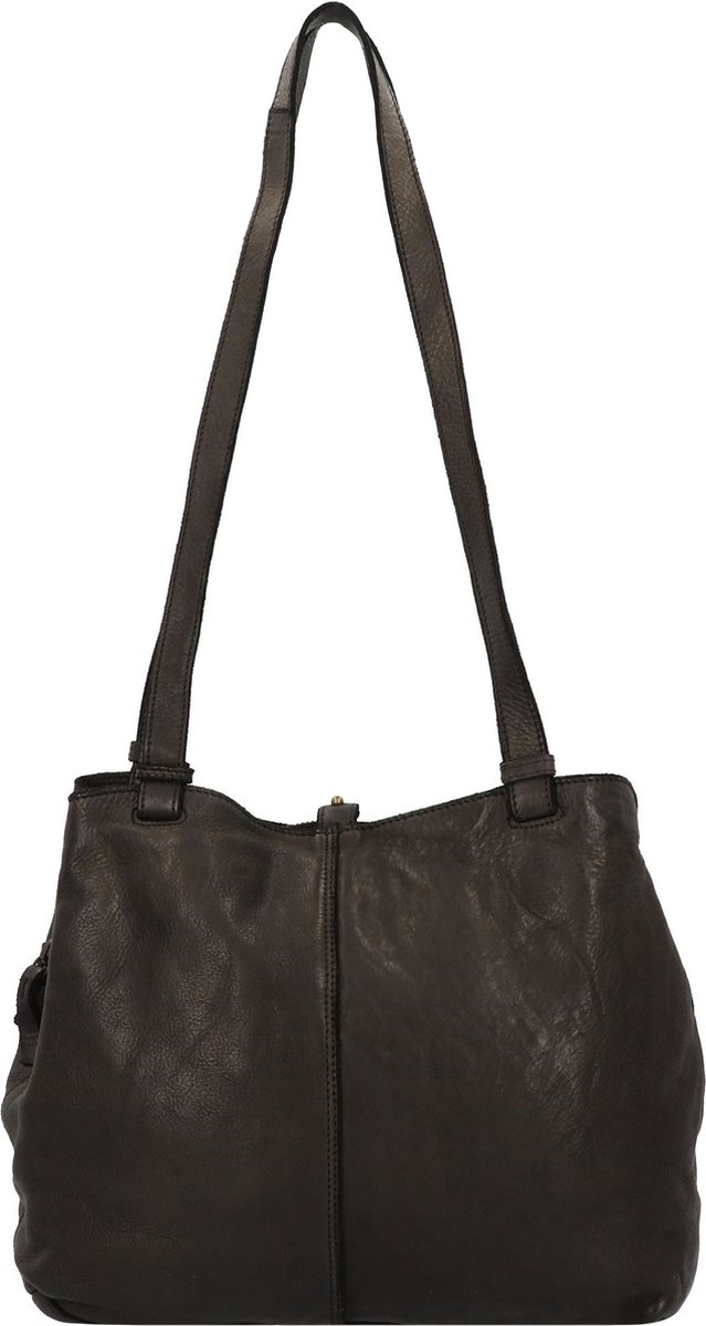 HAROLD'S Leren Schoudertas Submarine Shopper Twin Black Zwart