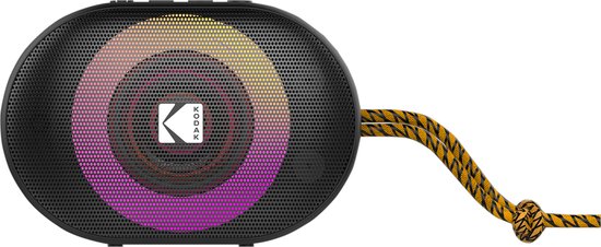 Draagbare Bluetooth speaker Kodak PWS-2234, waterdicht IPX6, 7W geluid, LED verlichting, 9,5 uur batterij