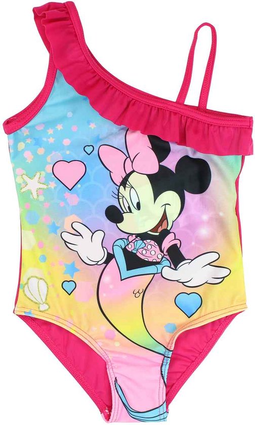 Disney Minnie Mouse Badpak - Donkerroze - Zeemeermin - Maat 122/128