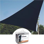Perel Schaduwdoek, waterdoorlatend, luchtdoorlatend, 3.6 x 3.6 x 3.6 m, 180 g/m², HDPE, driehoek, donkergrijs