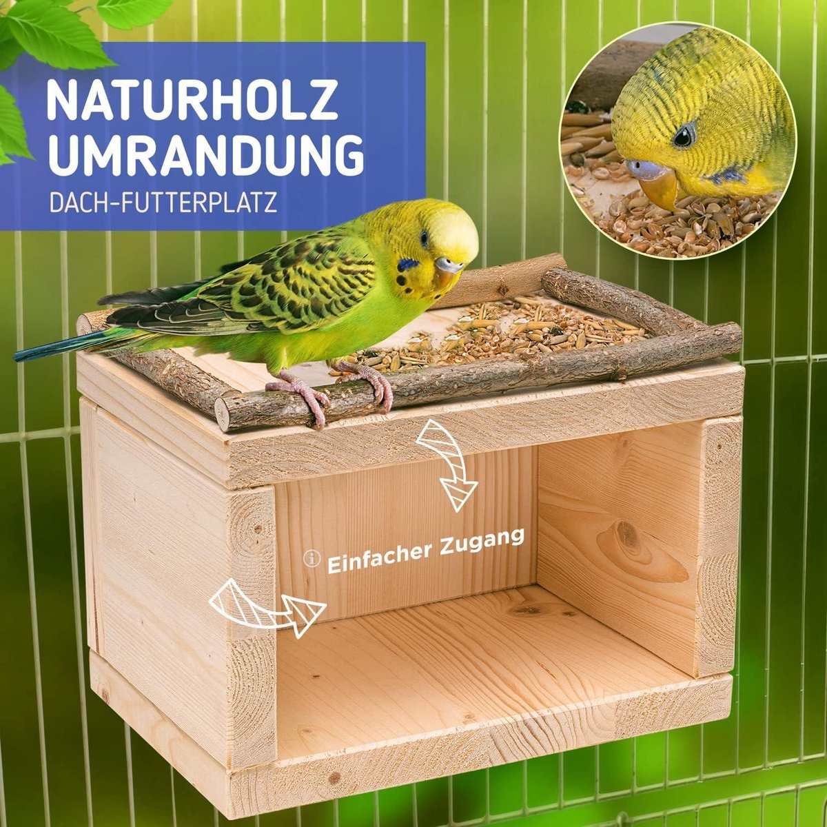 Nichoir à Oiseaux En Bois Suspendu - 17x14x12cm, Couvercle Ouvrable, Pour Perroquets, Perruches Et Petits Oiseaux