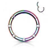 Piercing 5 Flush Petite 1.2x8 mm regenboog kleur