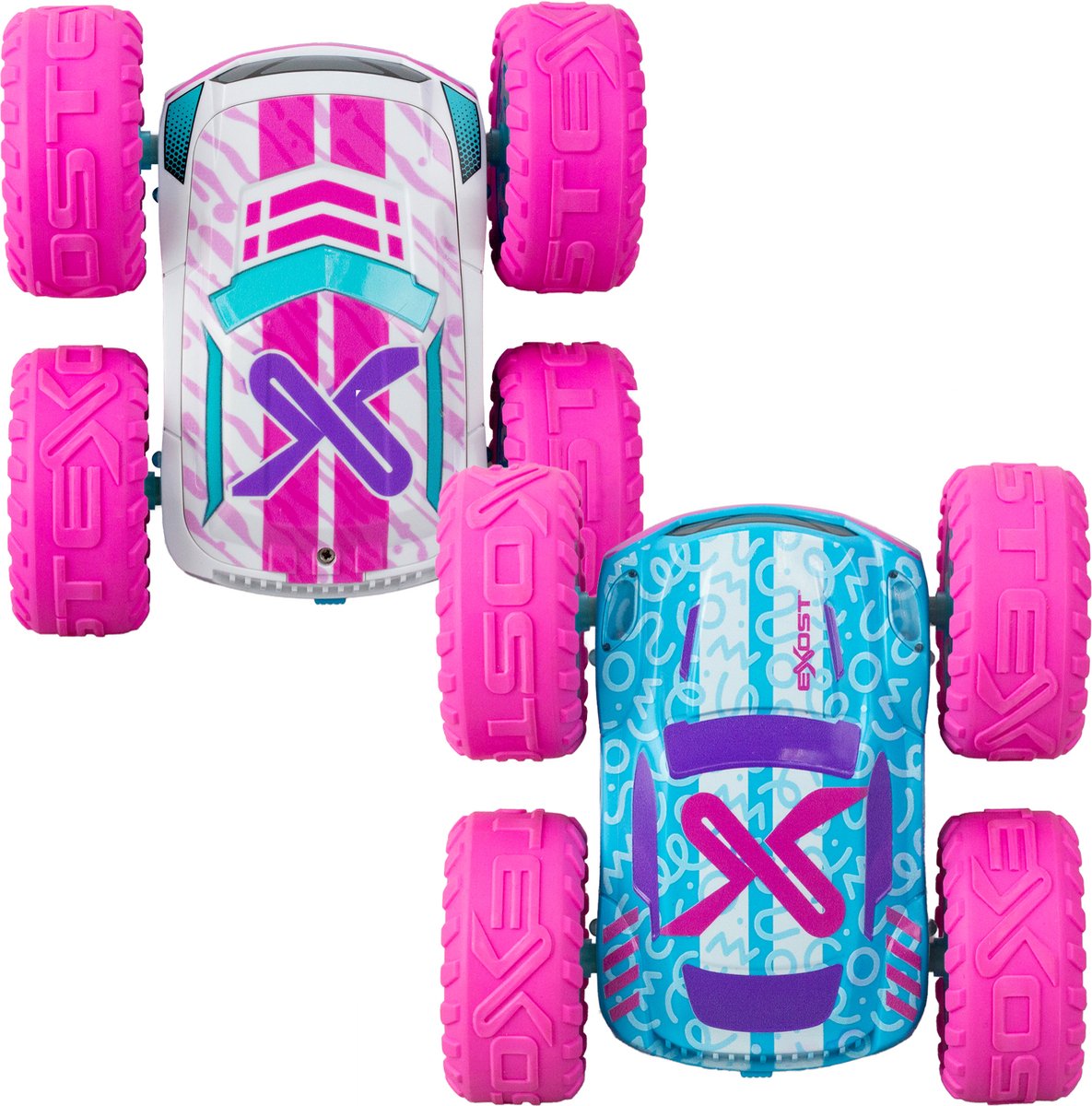 Exost RC 360 Cross Flash Stuntauto roze 1:18 - Flashing wheels - Incl. oplaadbare batterij - RC auto — afbeelding 2