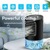 EasyCool Mobiele airco zonder Slang & Afvoer - 4in1 - Mini Airconditioner en Luchtbevochtiger - Mini Ventilator - Draagbaar - Zwart