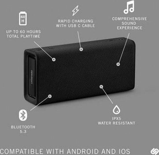 Bigben Connected URBBRISBANENOIR Draagbare & party speaker Draadloze stereoluidspreker Zwart 16 W van Bigben — afbeelding 5