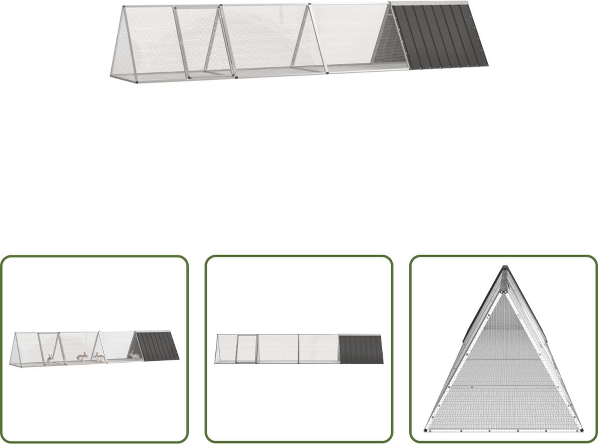 The Living Store Konijnenhok – Konijnenhok met Uitbreidingskooi – 403.5 x 80.5 x 71 cm – Antraciet The Living Store Konijnenhok – Konijnenhok met Uitbreidingskooi – 403.5 x 80.5 x 71 cm – Antraciet