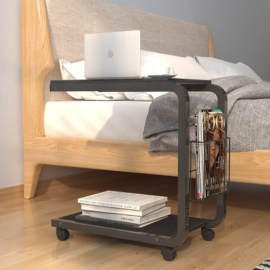 H JINHUI C-vormige bijzettafel, sofa-eindtafel met stevig