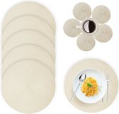 9 Sets De Table Ronds Tissés - Diamètre 38cm - Résistants Chaleur - Motif Mandala