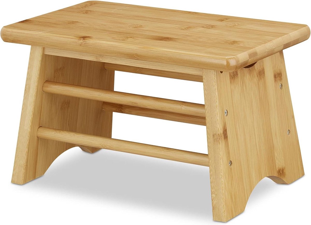 Green Harmony Bamboe Opstapkrukje Tot 100 kg Stevig Voetenbankje Kinderkruk Toilet Hocker HxBxD 20x33x215 cm Natuur Plantenverhoger