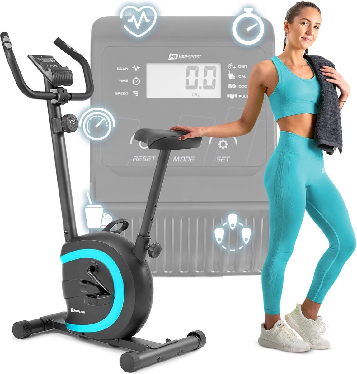 Hop-Sport Hometrainer HS-015H - Compacte Fitnessfiets voor - Hop-Sport - €114,99