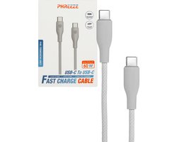 USB-C naar USB-C Kabel - 1 Meter - 60W Super Fast Charge - Ultra Sterk en Flexibel - Geschikt voor Apple CarPlay, Android Auto - USBC Kabels