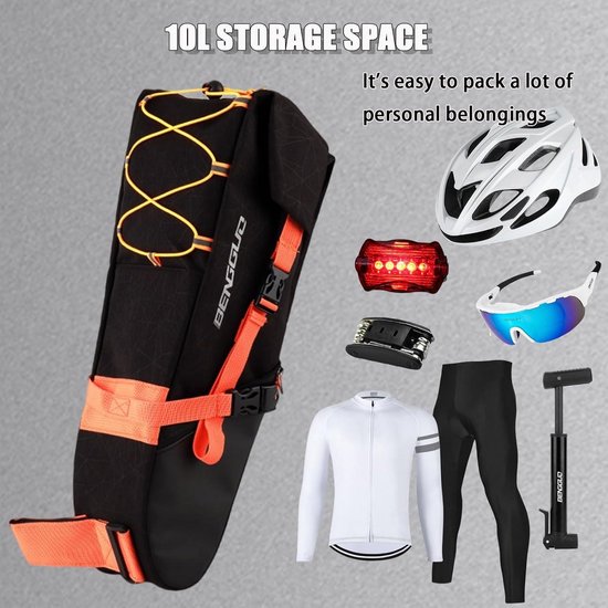 Sacoche de selle étanche 10L vélo VTT vélo de course outils de
