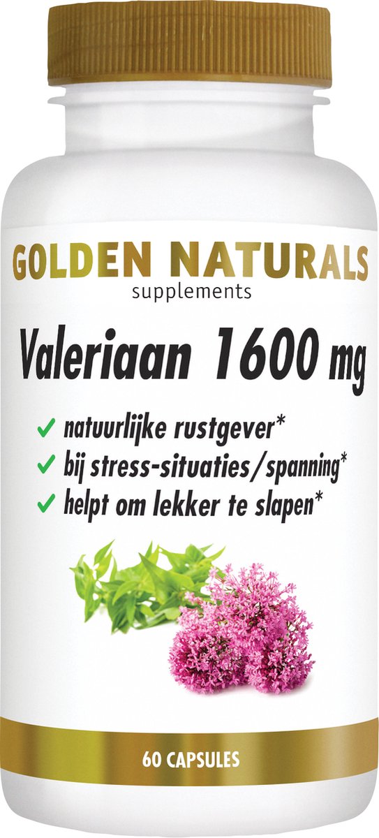 Goedkoopste Golden Naturals Valeriaan 1600mg (60 veganistische capsules