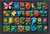 Natuur wanddecoratie - Onderwerp wanddecoratie - Schilderijen canvas Bloemen - Wanddecoratie landelijk - Canvas schilderijen met baklijst - Woonaccessoires canvas met baklijst 70x50 cm