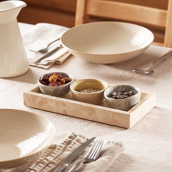 Marmeren dienblad, natuurlijke marmeren ijdelheid thuis keuken badkamer tafel deco lade, stenen decoratieve aanrecht dienbladen voor koffie sieraden make-up organizer (kleur: wit, maat: 34 x 13 cm