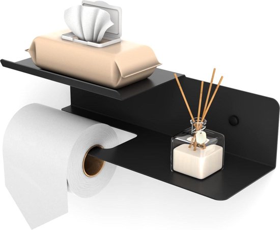 Sattie Toiletpapierhouder met doos voor vochtige doekjes, universeel