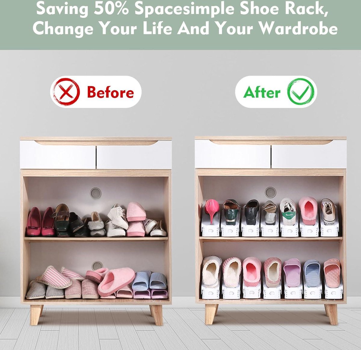 Nancy's Plano Schoenenrekken - Set Van 2 - Schoenen Organizer - 24-30 Nancy's Plano Schoenenrekken - Set Van 2 - Schoenen Organizer - 24-30
