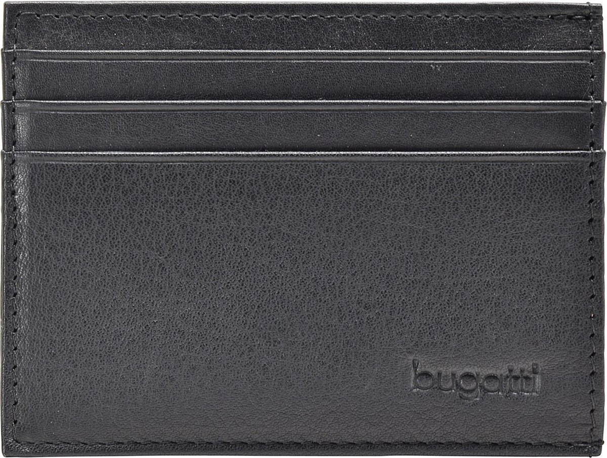 Bugatti Sempre Creditcardtasje Leer 10 cm - 6 Sleuven - schwarz