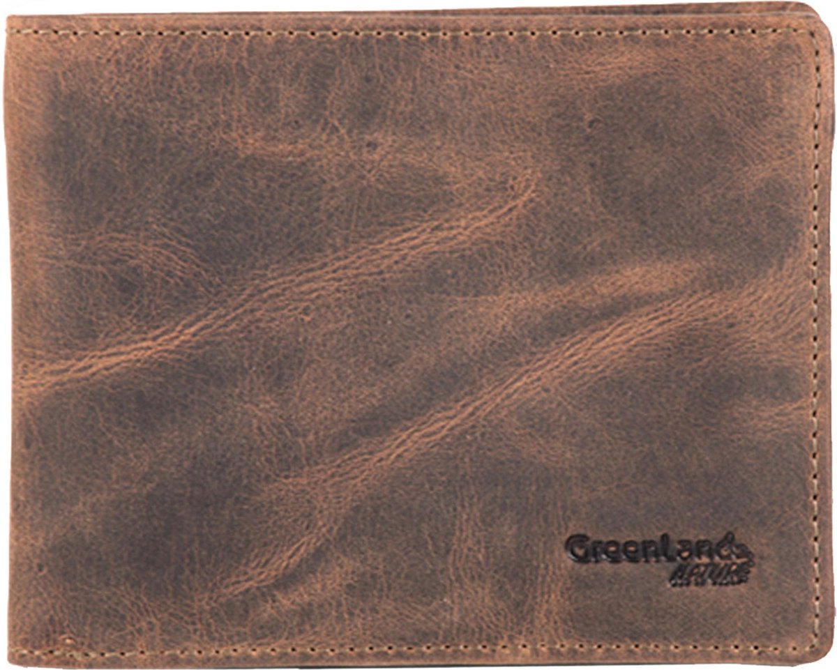 Greenland Nature Montana portemonnee leer 12,5 cm - Jongens - Horizontaal - natur