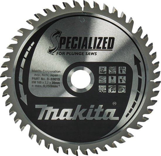 Makita B-33015 SPECIALIZED PUNCH SCIES lame de scie circulaire à main-165x201,6 mm 48T ATB