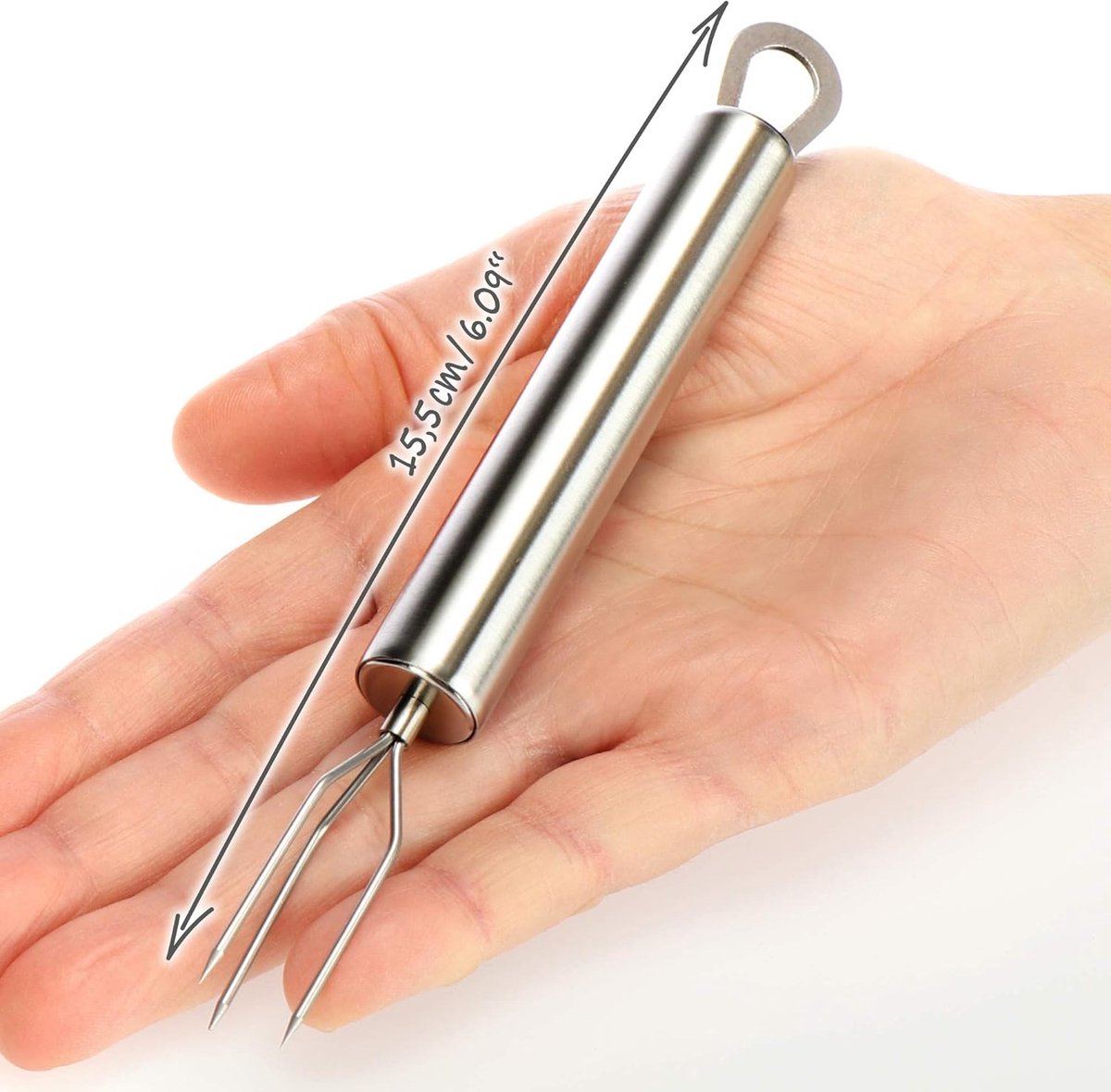 Lot De 4 Fourchettes à Pommes De Terre En Acier Inoxydable - 18,3 Cm, 3 Dents, Pour Maïs, Légumes, Barbecue