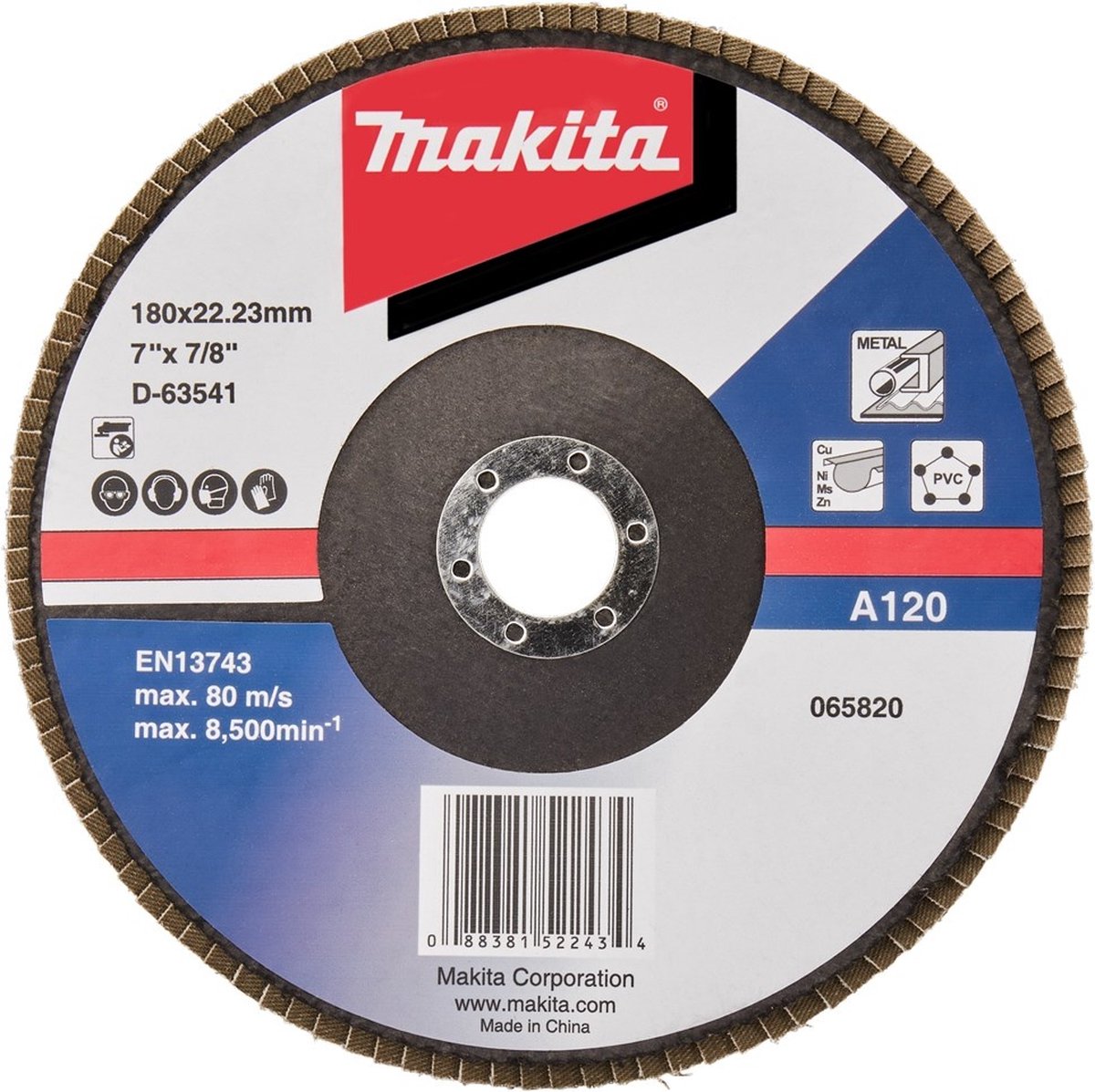 Makita D-63541-10 Lamellenschuurschijf A120 | 180mm | 10 stuks