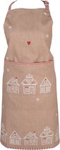 Clayre & Eef Tablier de cuisine 70x85 cm Marron Coton Maison en pain d'épices