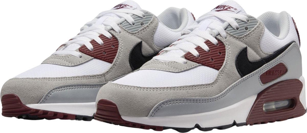 Nike Air Max 90 wit - grijs - bordeauxrood