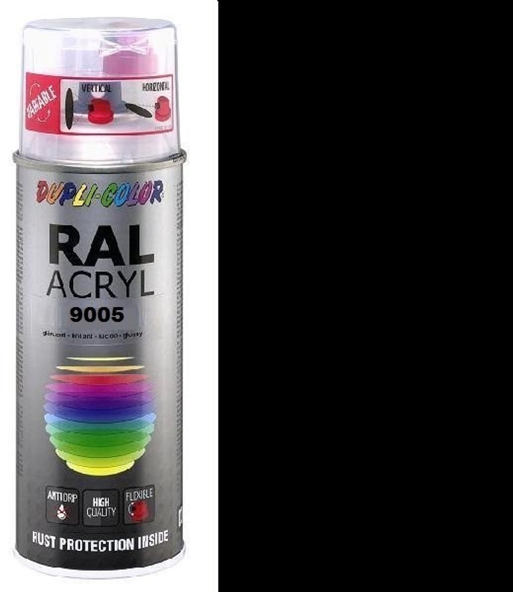Motip Dupli-Color Spuitbus Acryl Zijdeglans - RAL 9005 Gitzwart