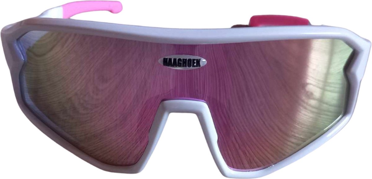 Haaghoek Future Fietsbril – Roze-Wit – Kids – UV-Bescherming – Lichtgewicht