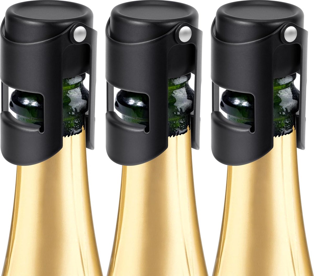 Champagnedop en wijnsluiting 3 stuks champagnesluiting roestvrij staal champagneflessendop herbruikbare flessenstop voor wijnverzameling wijn champagne lekvrij